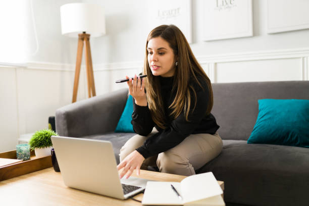 istock Caucasian woman working remotely 1374681040
