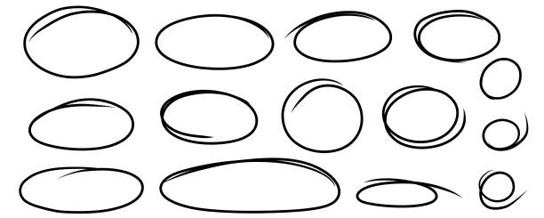 Hand drawn highlight circles frame set. Doodle highlight ovals. Marker sketch. Highlighting text and important objects. Round scribble frames. Stock vector illustration on white background. Hand drawn highlight circles frame set. Doodle highlight ovals. Marker sketch. Highlighting text and important objects. Round scribble frames. Stock vector illustration on white background. picture frame frame ellipse black stock illustrations
