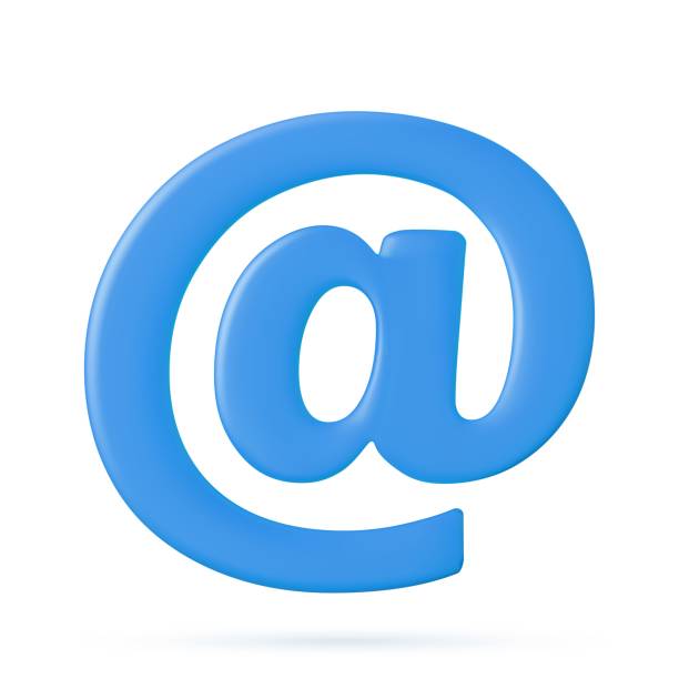 синий символ электронной почты - @ stock illustrations