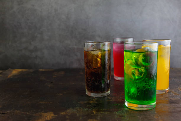 istock Category carbonated soft drink in a glass with ice 1374742462