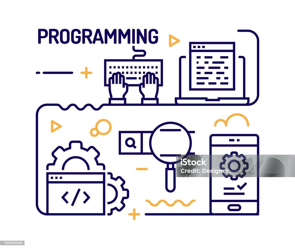 Concept De Programmation Illustration Vectorielle De Style De Ligne ...
