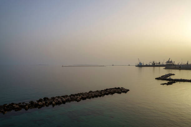 Taranto, Apulia, Italy: view of the harbor at evening