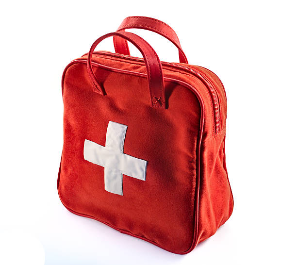 istock Red bag with first aid sign embroidered on front 137477201