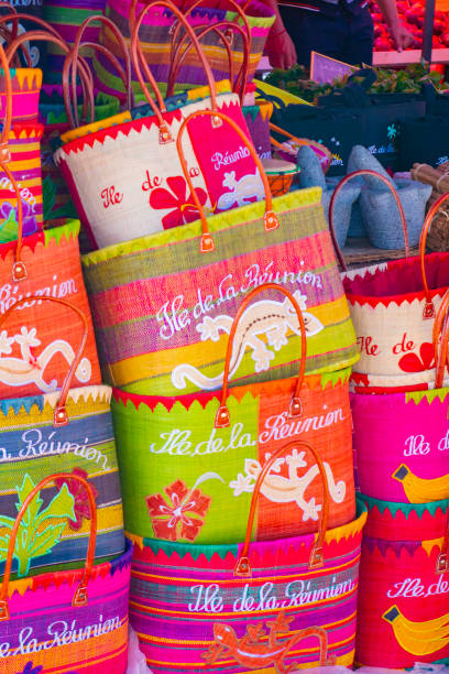 istock Reunion Island baskets with the typical colors and designs 1374783194