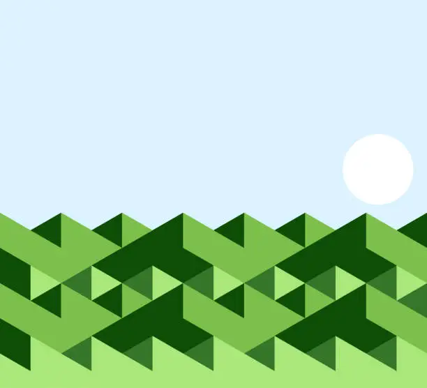 Vector illustration of Polygonal landscape background