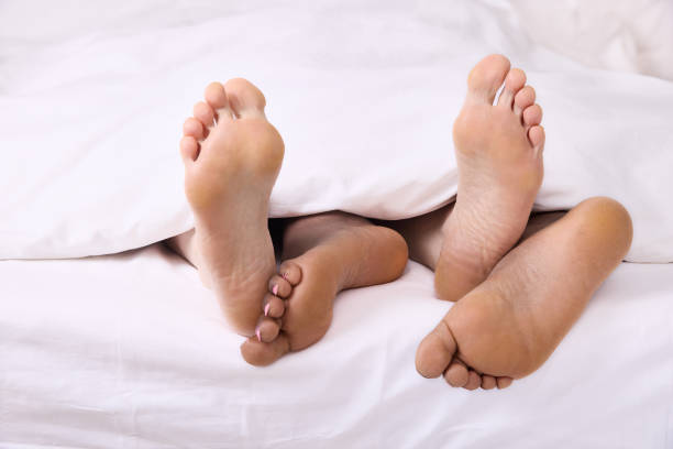 istock Real feet black and white 1374787695