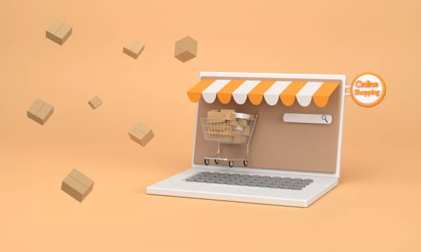 istock 3D. E-commerce concept, Shopping online and delivery service on computer application. 1374788651