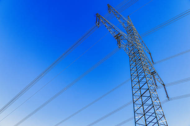 a power pole with a beautiful sky. - anti smoking imagens e fotografias de stock