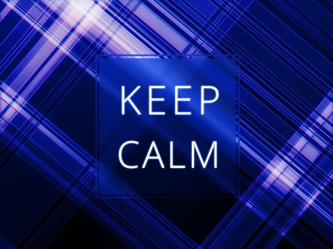 Neon background with the inscription KEEP CALM. Placeholder in a modern trendy style.