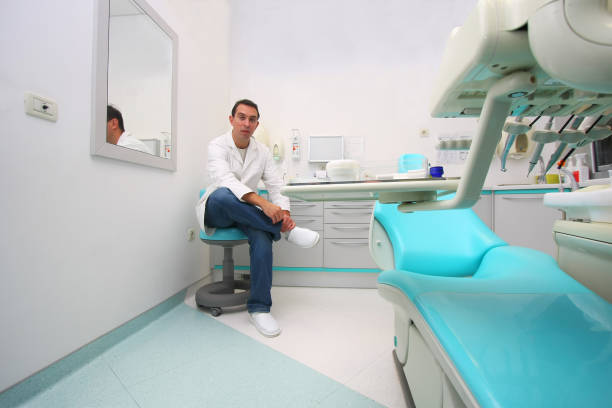 Dentist office...Young dentist waiting for patients