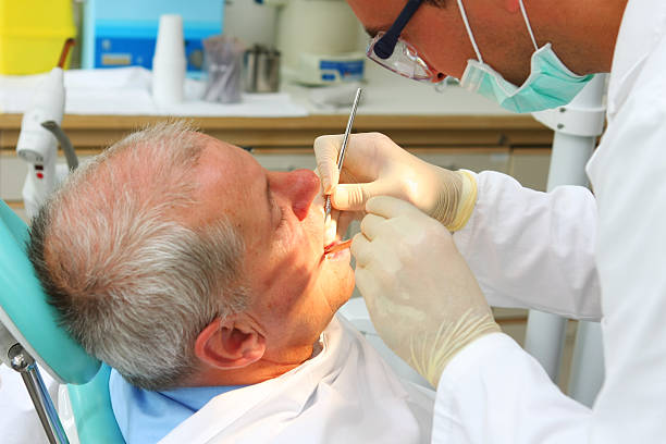 istock Senior patient at the dentist 137484456