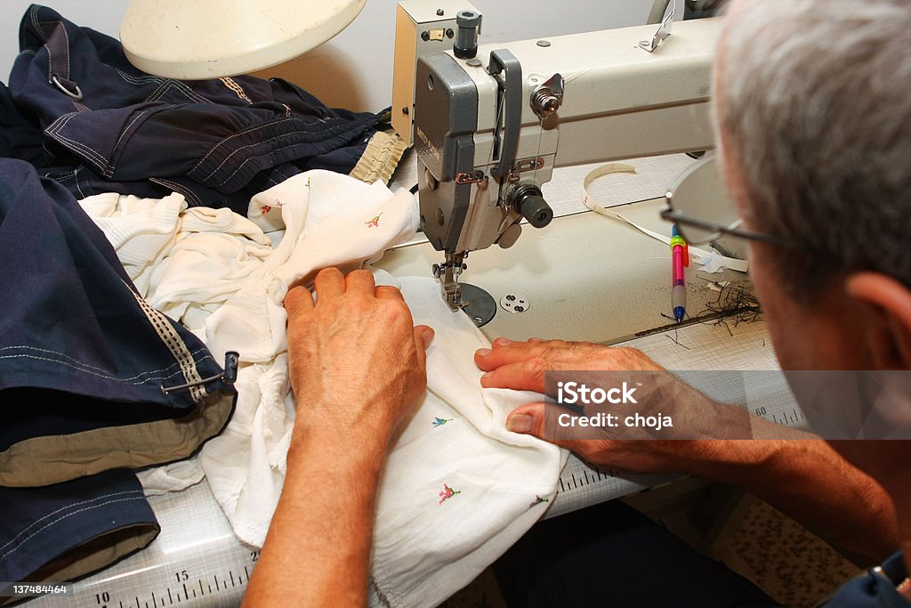 Tailoring Machine Work Tailor In His Workshopworking With Sewing Machine Stock Photo ...
