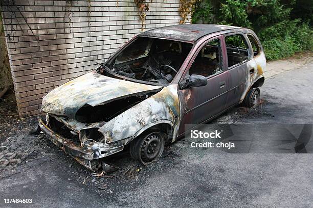 Vandalism In Our Neighbourhood Stock Photo - Download Image Now - Burnt, Car, Crime