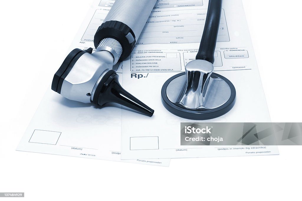 ドクターズ tools.Stethoscope とオトスコープの設定 - 検眼鏡のロイヤリティフリーストックフォト