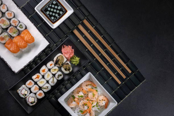 istock Various dishes of Asian cuisine with typical sushi 1374870627