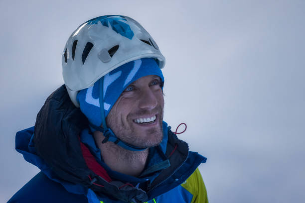 Mountain Climbing, One Man, Winter