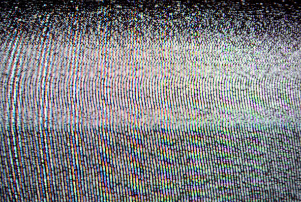 Black & white rough interference Authentic static on a television screen. tv static stock pictures, royalty-free photos & images