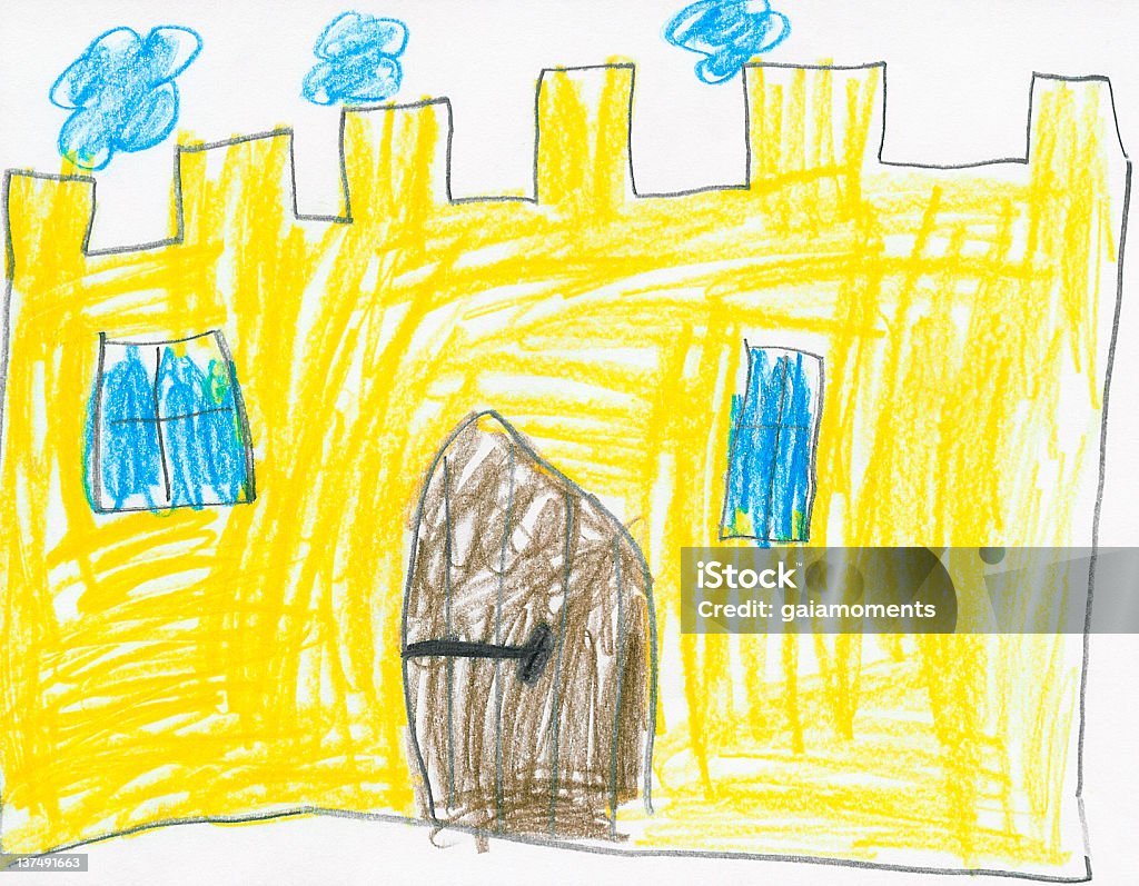 O Castelo amarelo - Royalty-free Desenho de Criança Foto de stock