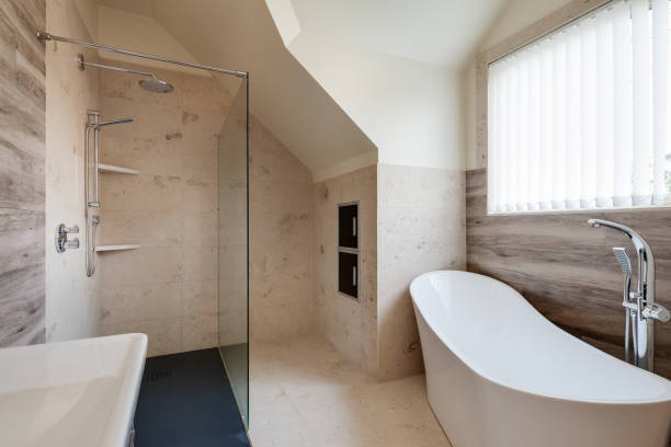 istock luxury tiled shower room 1374957191