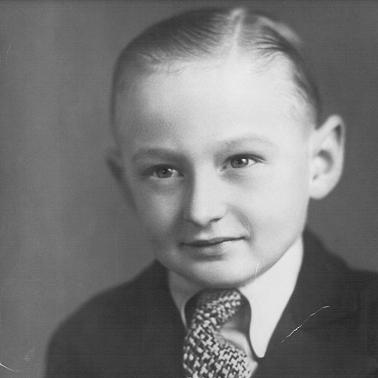 Vintage portrait of boy aged approximately 12 years. The shot was taken around 1950. 