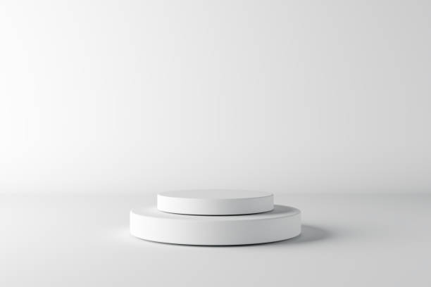 istock White 3d podium empty abstract background. Product mock up presentation. 1374969692