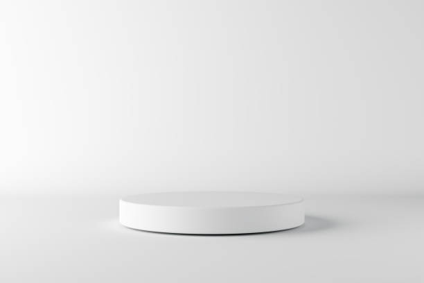 istock White 3d podium empty abstract background. Product mock up presentation. 1374970100