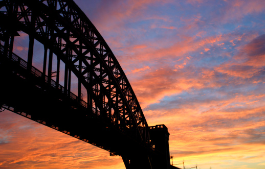 Hellgate Bridge spanning the East River in Queens, NY