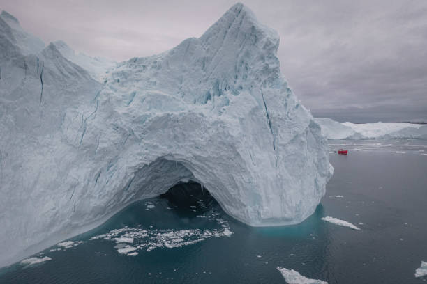 istock Big icebergs floating from aerial view 1375027444
