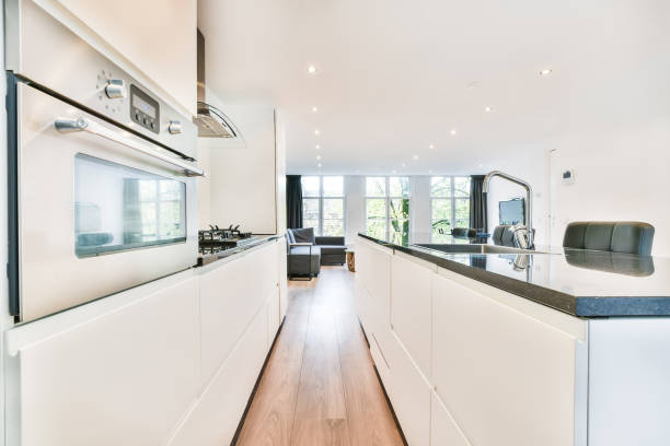 istock The interior of a magnificent kitchen with a black countertop 1375035943