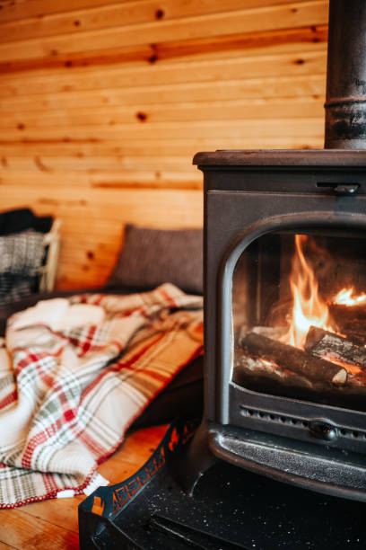 istock Fireplace, Bungalow and Home Decor Concept 1375048252