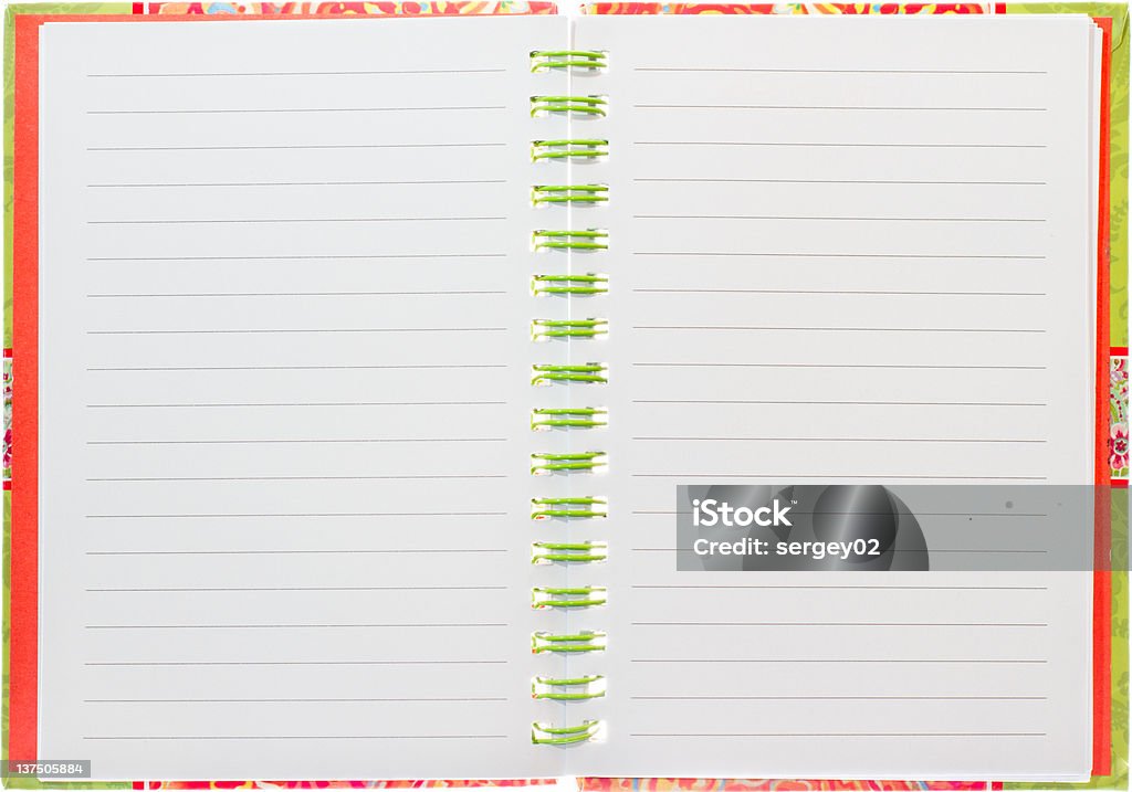 Cuaderno de notas en blanco - Foto de stock de A cuadros libre de derechos