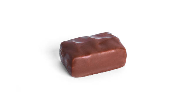 istock Chocolate bar with nougat isolated on a white background 1375061915