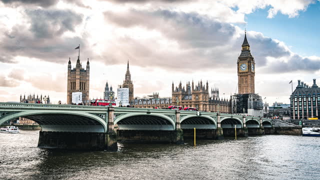 Houses of Parliament in London Timelapse