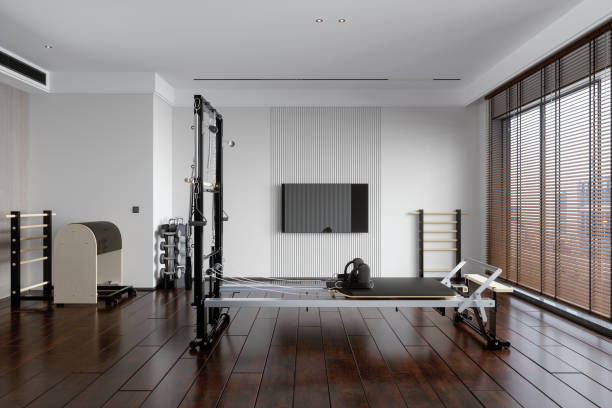 istock Personal Training Studio With Pilates Reformer Machine And Other Pilates Equipments 1375062789