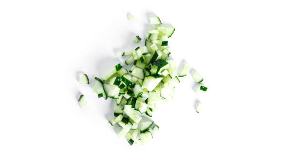 istock Cucumber isolated on white background. Cucumbers isolated. Cutted cucumber. Cucumber pieces 1375063103