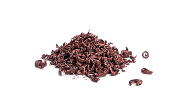 istock Grated chocolate isolated on a white background 1375070267