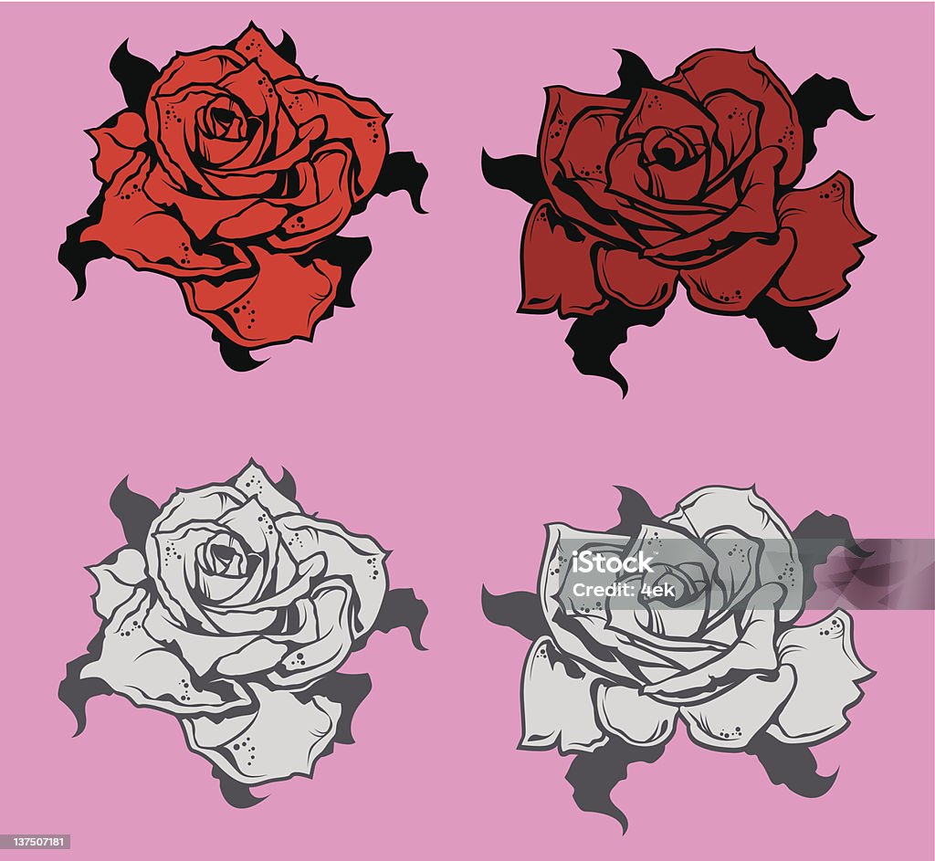 Roses rouges - clipart vectoriel de Rose - Fleur libre de droits