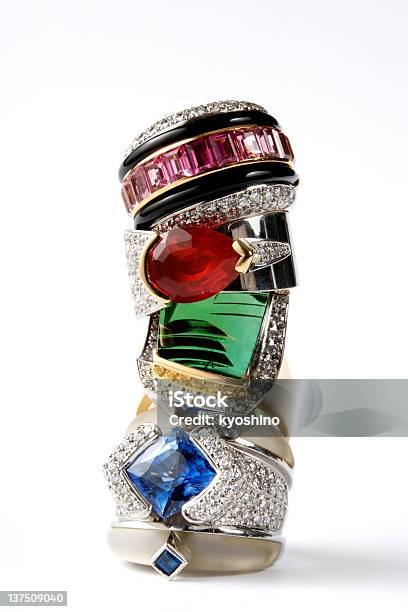 絶縁ショットのスタックドビンテージリングに白背景 - 指輪のストックフォトや画像を多数ご用意 - 指輪, 宝飾品, 宝石