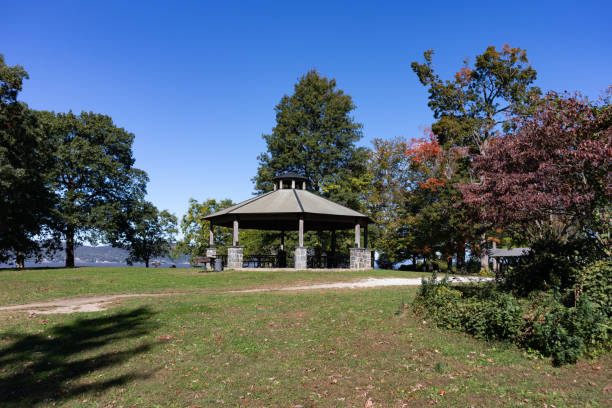 istock Devries Park in Sleepy Hollow New York with a Gazebo and Trees 1375104635