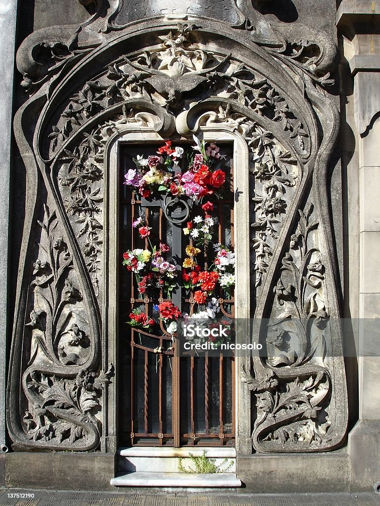 cemetery Door in a cemetery in Argentina Ancient Stock Photo