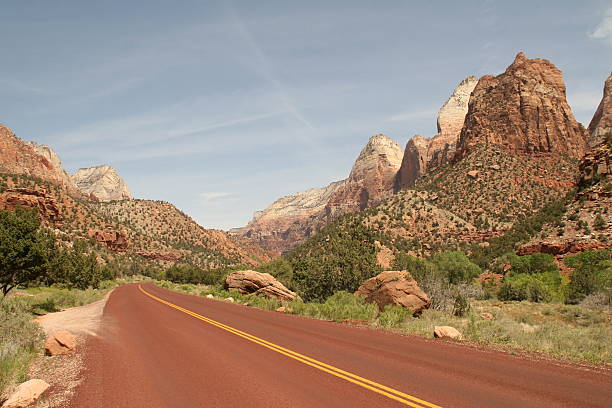 Zion National Park roadway stock photo