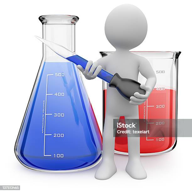 Chemist でポーズを取る試験管 - 1人のストックフォトや画像を多数ご用意 - 1人, 3D, カットアウト