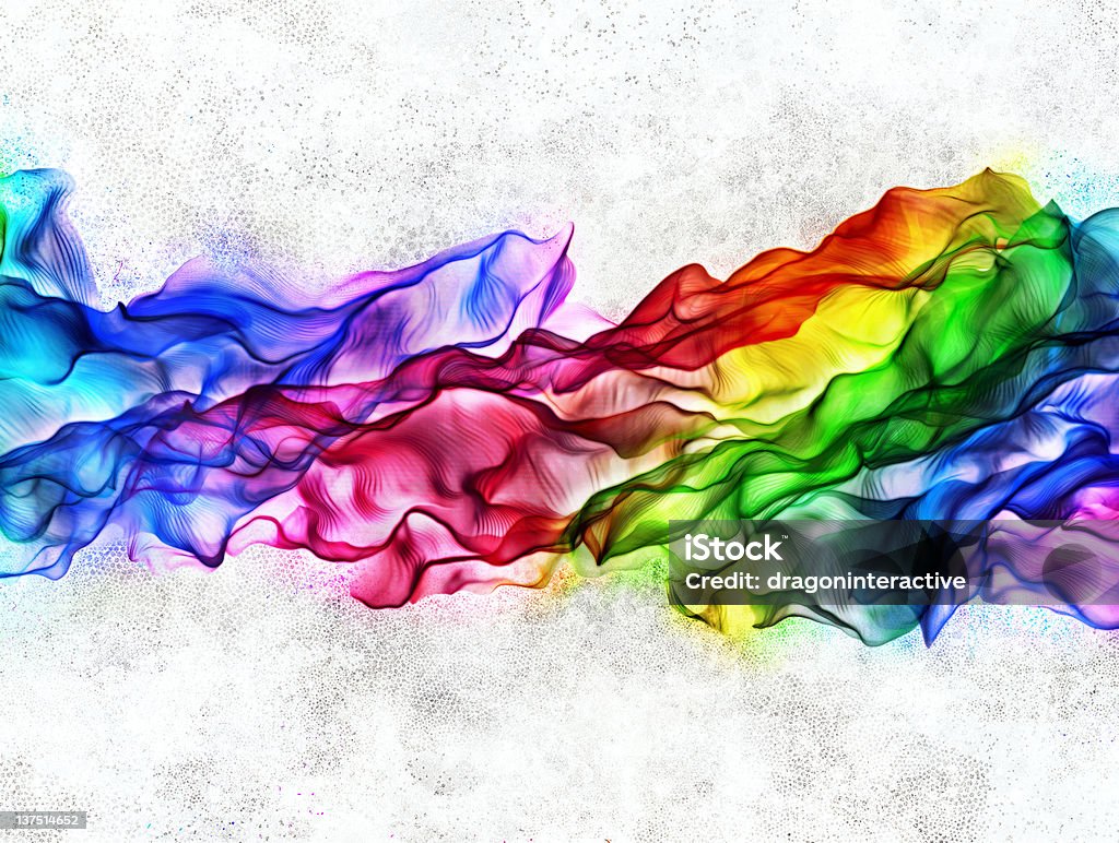 Flowy smooth waves background A smooth rainbow silky ribbon Backgrounds Stock Photo