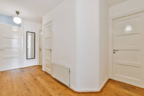 istock Beautiful corridor with white walls 1375158399