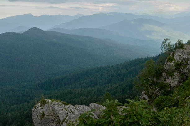 istock Mountain landscape with green valleys. 1375214904