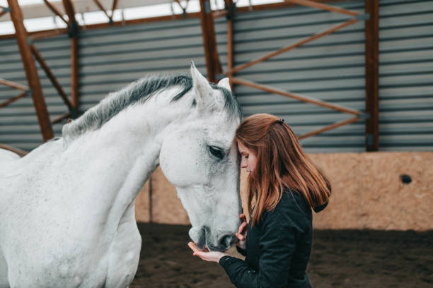 istock Woman with horse 1375227324