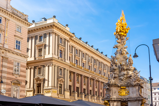 Plague Column (Trinity column) on Graben street, Vienna, Austria