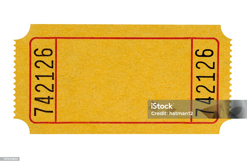 Leere Gelbes ticket - Lizenzfrei Ticket Stock-Foto