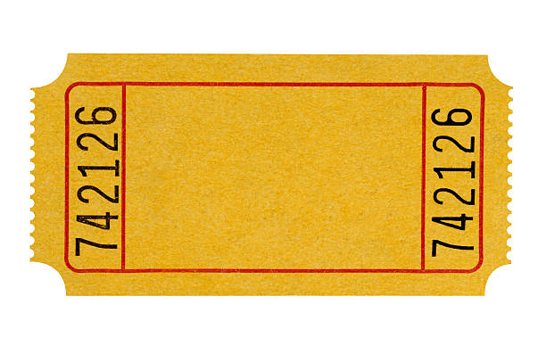 blank ticket jaune - talon de ticket photos et images de collection