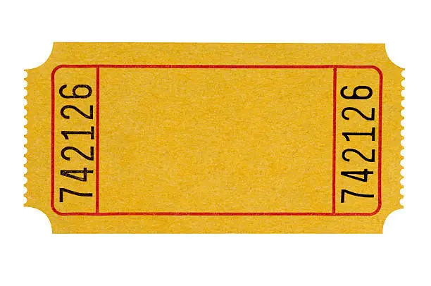 Photo of Blank yellow ticket